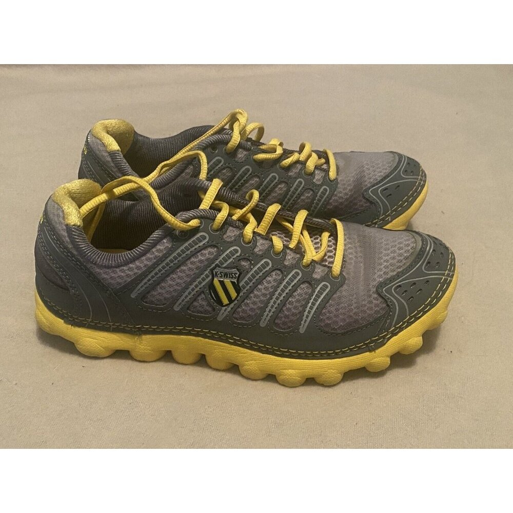 K Swiss Shoes  Men Gray Yellow  Size 6.5 Athletic Running Tennis  Low 02986025